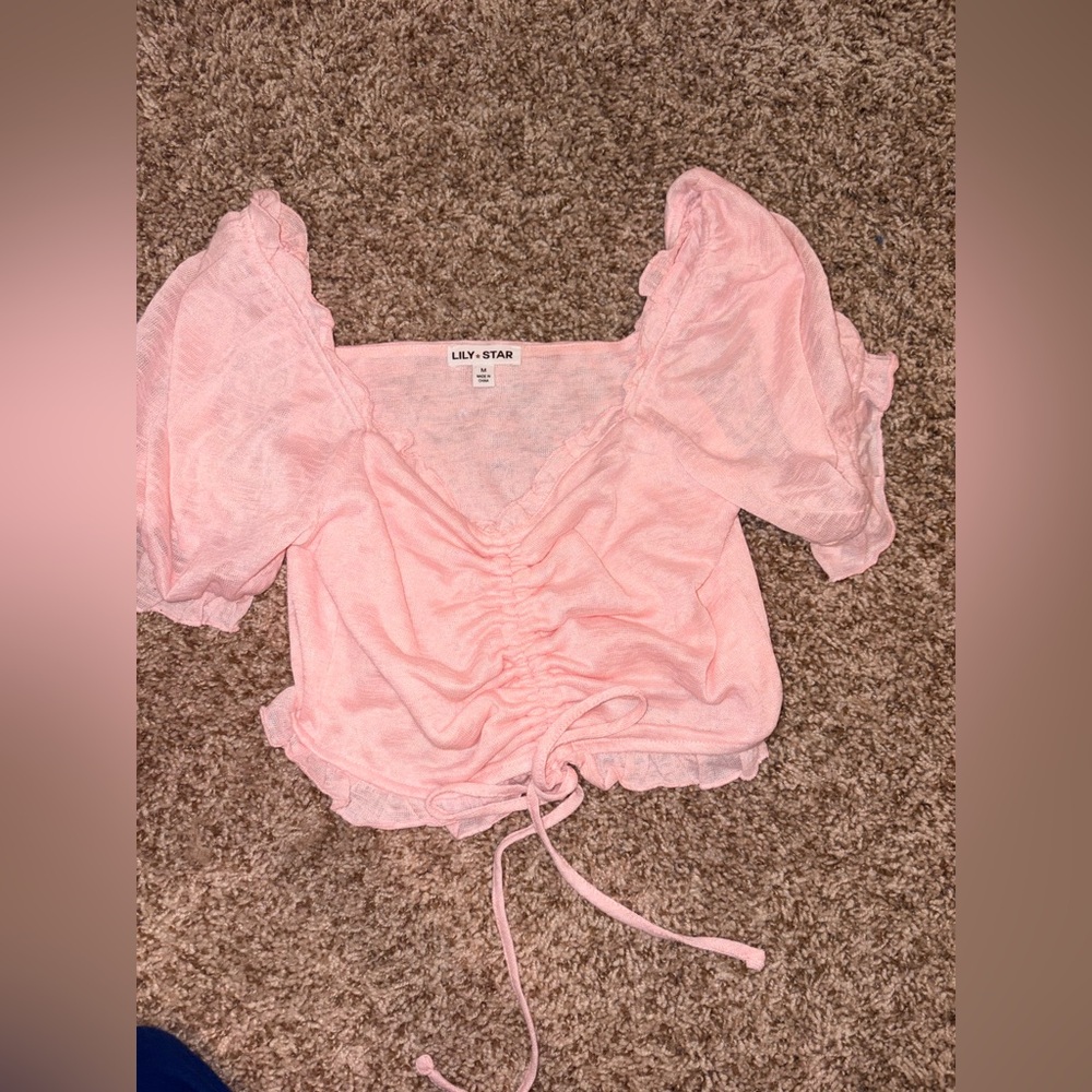 Lily Star Pink Ruched Women's Top